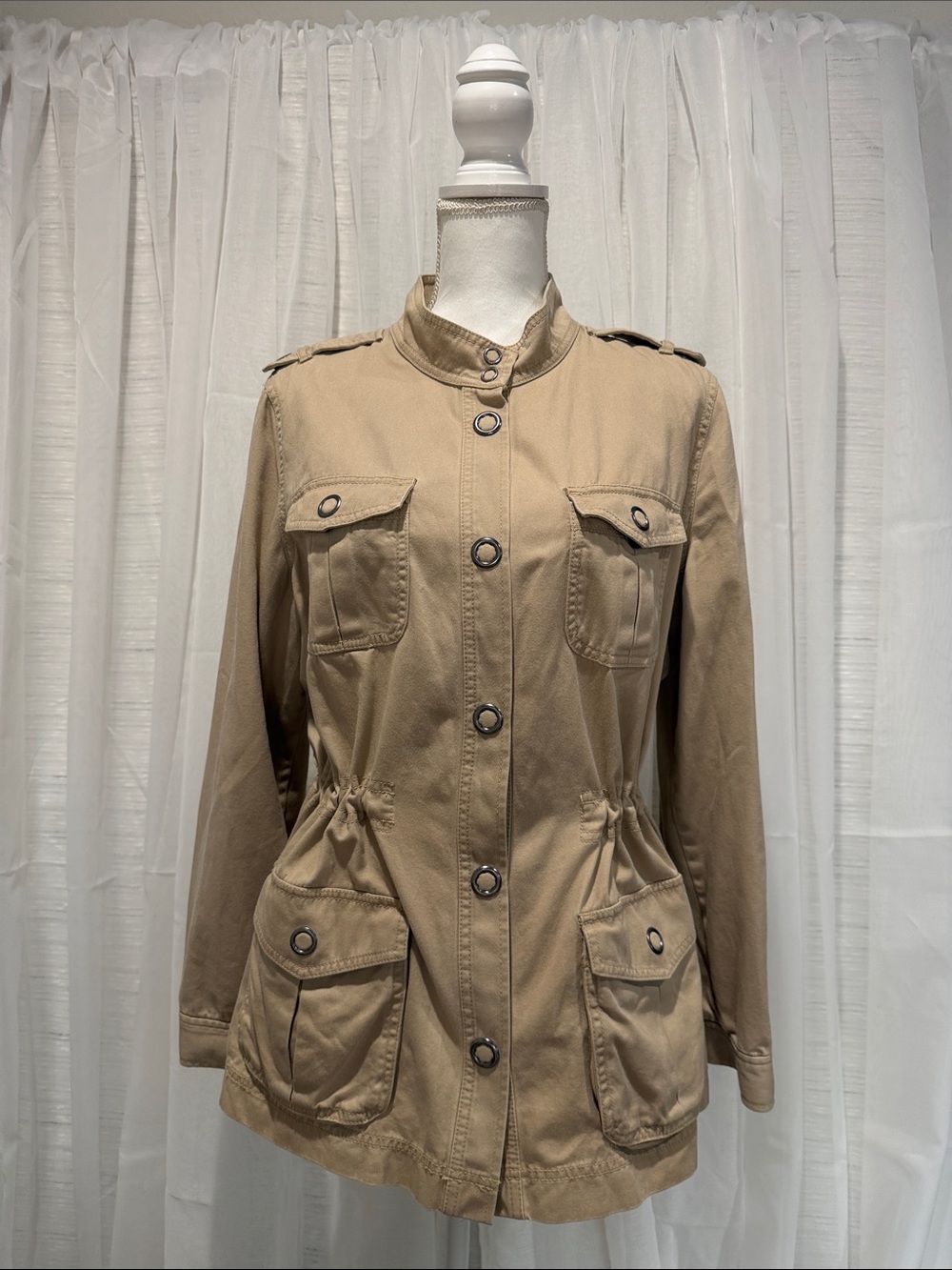 Womens Tan Utility Jacket